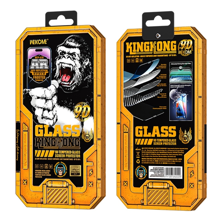 WK WTP-070 King Kong Vacha Series 9D Curved AR Frosted Tempered Glass Screen Protector iPhone 12/13/14 Series - Image 3