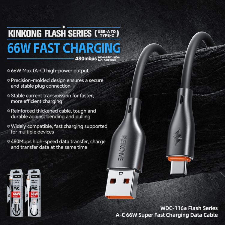 WK WDC-116a 66W High-Power Fast Charging USB to Type-C Data Cable - Image 4