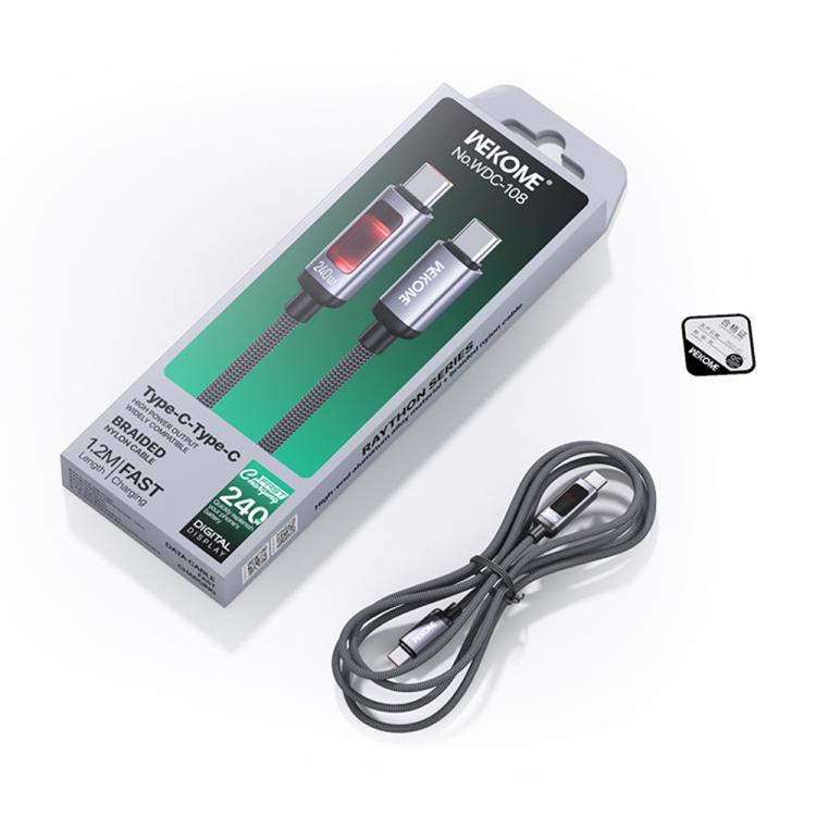 WK WDC-108 Intelligent RGB Digital Display 240W Type-C to Type-C Charging Cable - Image 4