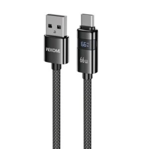 WK WDC-103 Raython 2 Zinc Alloy Digital Display 66W USB to Type-C Charging Cable